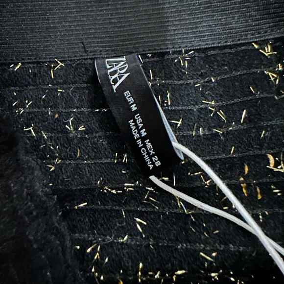 BNWT, Zara Black Knit Colorful Sequin Pencil Skirt, Size M - Picture 6 of 8